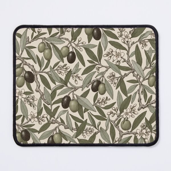 Item preview, Olive Grove Botanical Repeat Branches and Blossom | Mediterranean Kitchen Print designed and sold by StickyGuys.