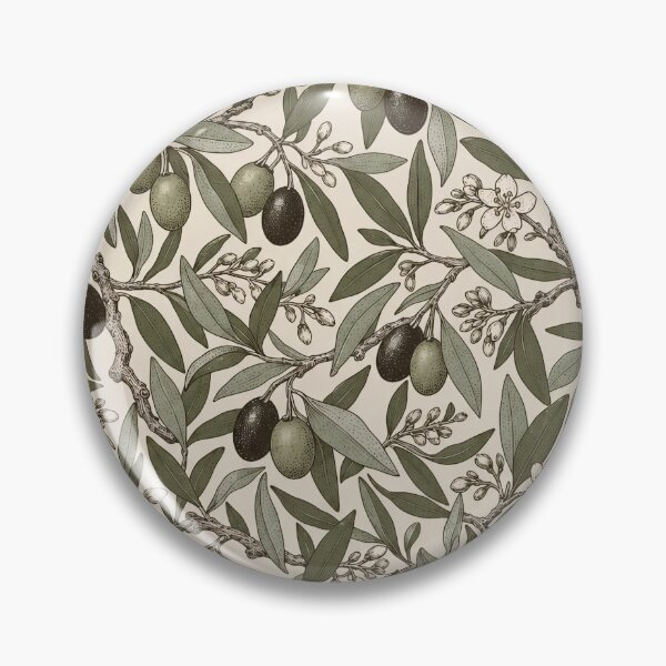 Item preview, Olive Grove Botanical Repeat Branches and Blossom | Mediterranean Kitchen Print designed and sold by StickyGuys.