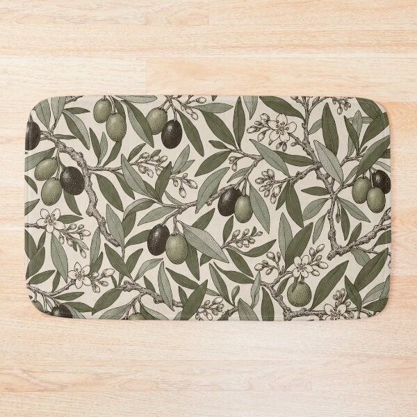 Item preview, Olive Grove Botanical Repeat Branches and Blossom | Mediterranean Kitchen Print designed and sold by StickyGuys.