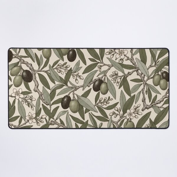 Item preview, Olive Grove Botanical Repeat Branches and Blossom | Mediterranean Kitchen Print designed and sold by StickyGuys.