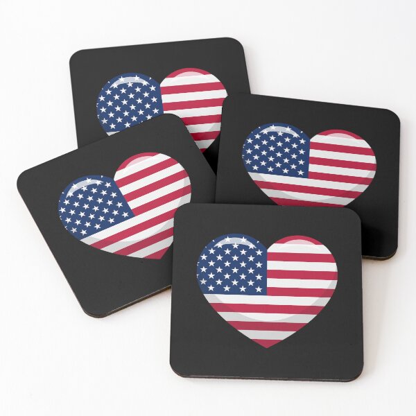 Item preview, American Flag Heart / I Love America (On Black) designed and sold by STUDIO-72.