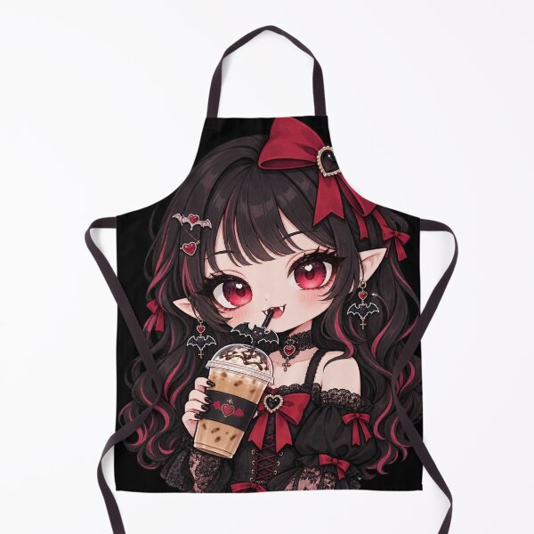 Item preview, Vampuccino Girl - Gothic Iced Coffee Chibi Elf | Bat Frappe designed and sold by LuxeBuzz.
