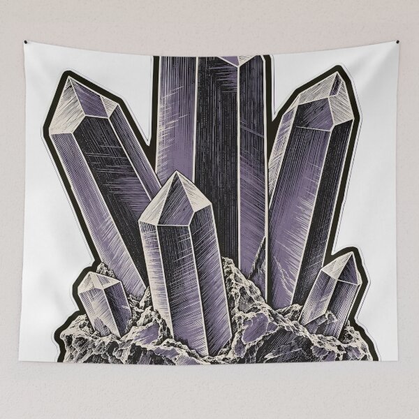 Item preview, Quartz Cluster Die Cut Terminated Crystal Points and Matrix | Geology Mineral Specimen Art designed and sold by StickyGuys.