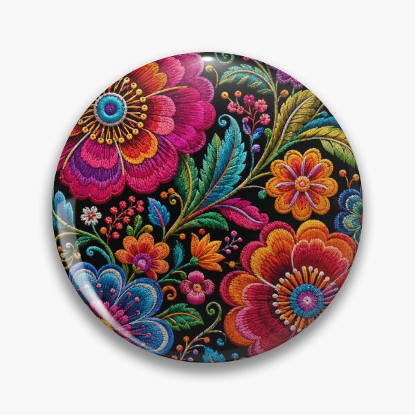 Item preview, Peruvian Folk Flowers – Ayacucho Embroidery Inspired Floral Garden designed and sold by MarekoraStudio.