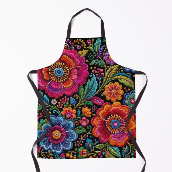 Item preview, Peruvian Folk Flowers – Ayacucho Embroidery Inspired Floral Garden designed and sold by MarekoraStudio.