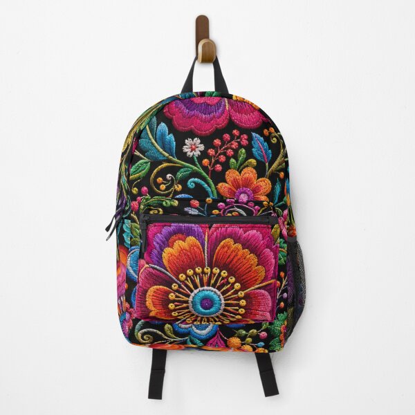 Item preview, Peruvian Folk Flowers – Ayacucho Embroidery Inspired Floral Garden designed and sold by MarekoraStudio.