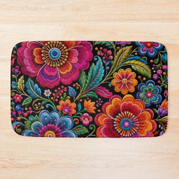 Item preview, Peruvian Folk Flowers – Ayacucho Embroidery Inspired Floral Garden designed and sold by MarekoraStudio.