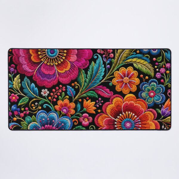 Item preview, Peruvian Folk Flowers – Ayacucho Embroidery Inspired Floral Garden designed and sold by MarekoraStudio.