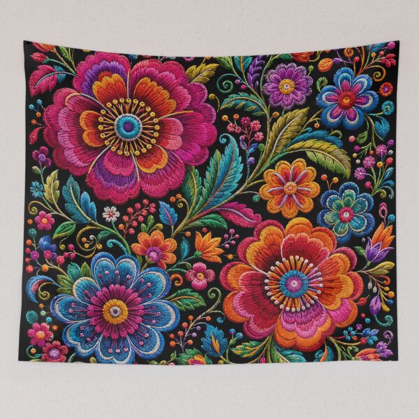 Item preview, Peruvian Folk Flowers – Ayacucho Embroidery Inspired Floral Garden designed and sold by MarekoraStudio.