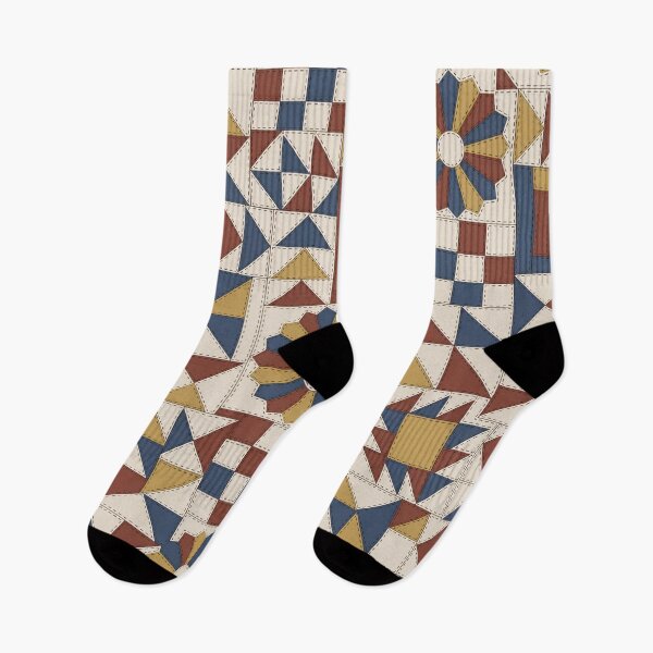 Item preview, Patchwork Quilt Block Repeat Log Cabin and Flying Geese | Quilting Print designed and sold by StickyGuys.