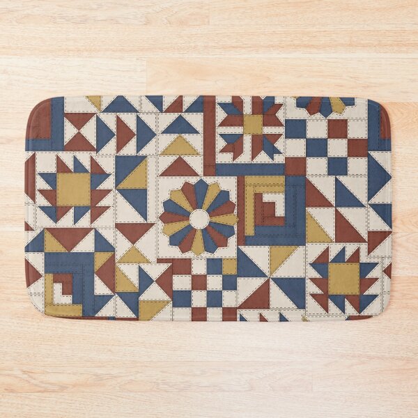 Item preview, Patchwork Quilt Block Repeat Log Cabin and Flying Geese | Quilting Print designed and sold by StickyGuys.