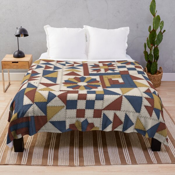 Item preview, Patchwork Quilt Block Repeat Log Cabin and Flying Geese | Quilting Print designed and sold by StickyGuys.