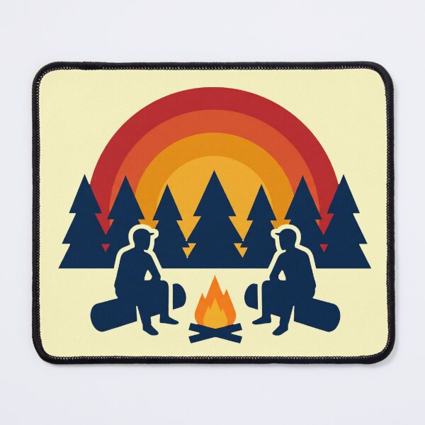 Item preview, Retro Campfire Silhouettes Forest Vintage Sunset Art designed and sold by pattman.