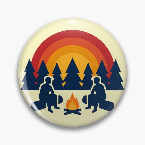 Item preview, Retro Campfire Silhouettes Forest Vintage Sunset Art designed and sold by pattman.