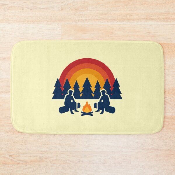 Item preview, Retro Campfire Silhouettes Forest Vintage Sunset Art designed and sold by pattman.