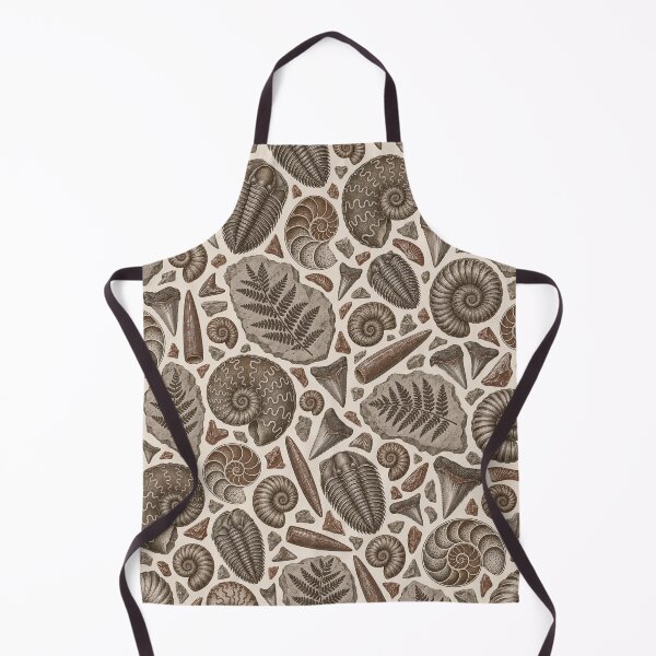 Item preview, Fossil Specimen Plate Repeat Ammonites Trilobites and Ferns | Geology Print designed and sold by StickyGuys.