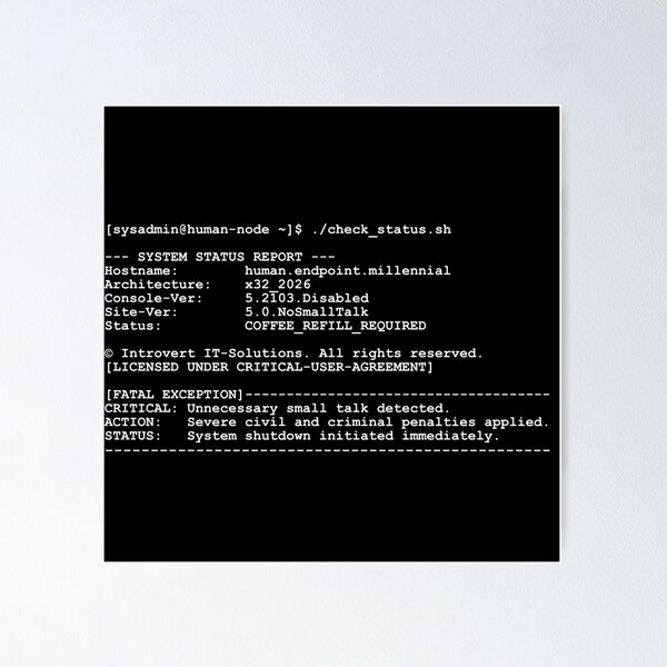 Item preview, Funny IT Sysadmin Terminal Design designed and sold by Mnemovia.