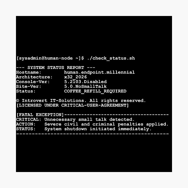 Item preview, Funny IT Sysadmin Terminal Design designed and sold by Mnemovia.
