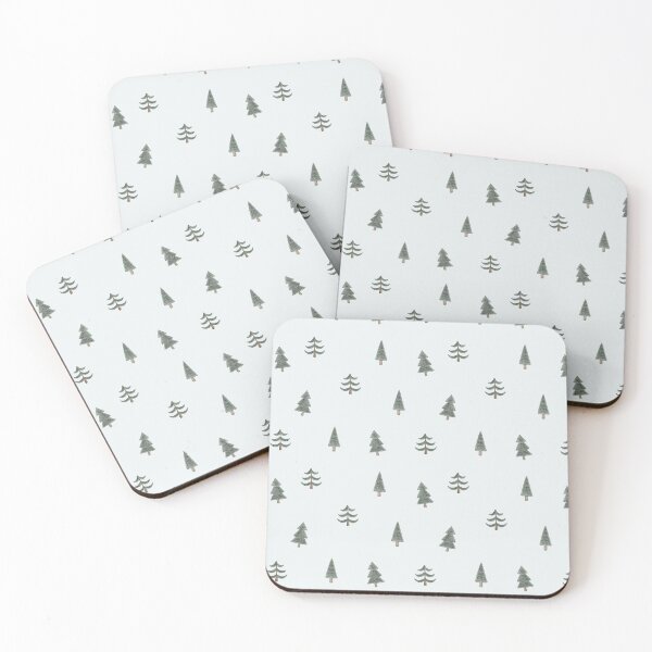 Item preview, Minimalist Watercolor Christmas Trees Ice Blue Pattern designed and sold by svitlaarty.