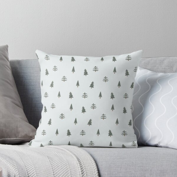 Item preview, Minimalist Watercolor Christmas Trees Ice Blue Pattern designed and sold by svitlaarty.