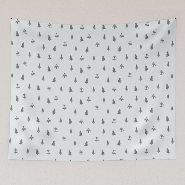 Item preview, Minimalist Watercolor Christmas Trees Ice Blue Pattern designed and sold by svitlaarty.