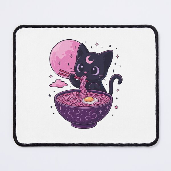 Item preview, Kawaii Cat Eating Ramen Vintage Japanese Art designed and sold by ellapaintcoast.