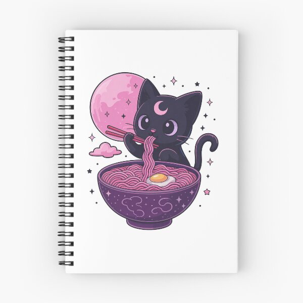 Item preview, Kawaii Cat Eating Ramen Vintage Japanese Art designed and sold by ellapaintcoast.