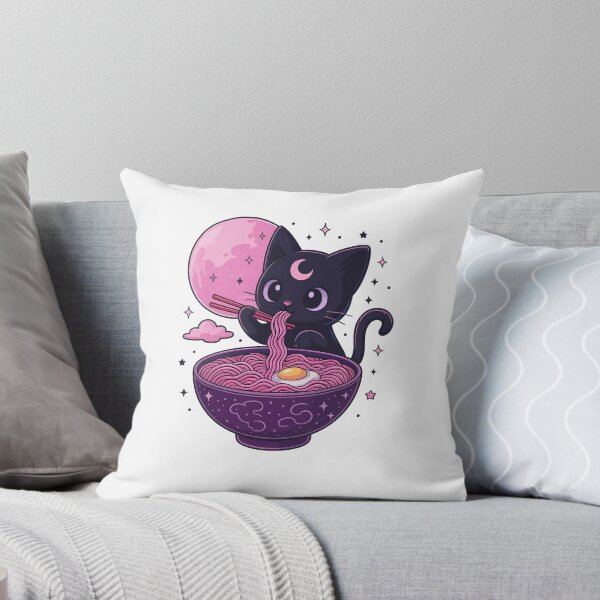 Item preview, Kawaii Cat Eating Ramen Vintage Japanese Art designed and sold by ellapaintcoast.