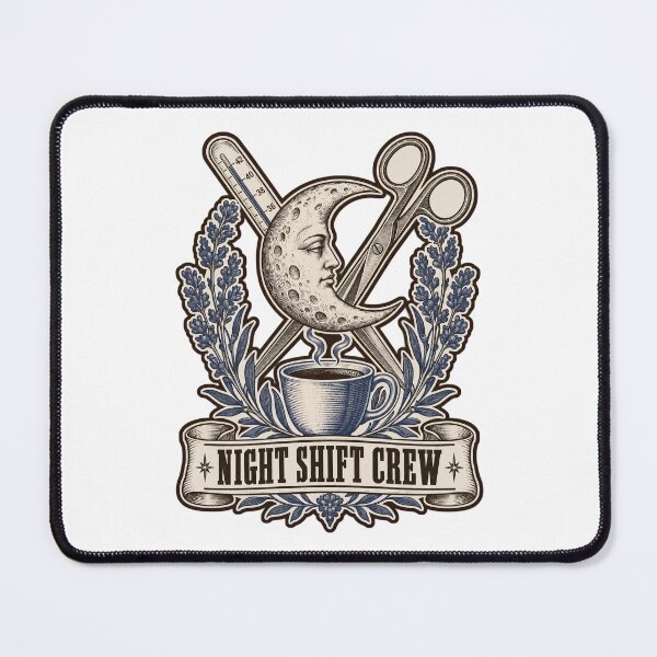Item preview, Night Shift Crew Crescent Moon Apothecary Crest | Nurse Humor Night Shift Design designed and sold by StickyGuys.
