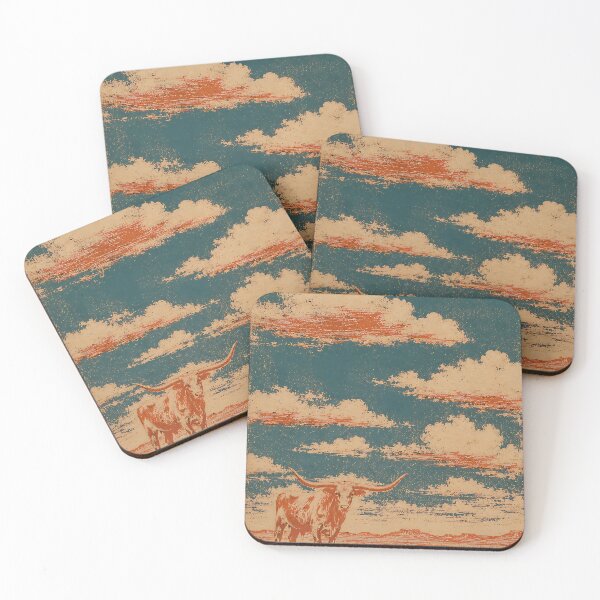 Item preview, Vintage Longhorn Desert Landscape Western Art designed and sold by artswag.