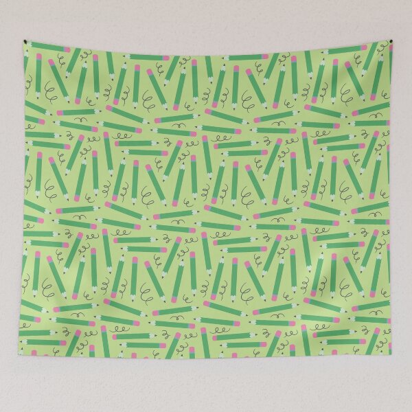 Item preview, Back to School Doodles – Playful Pencil & Scribble Pattern | Green designed and sold by Frohyou.