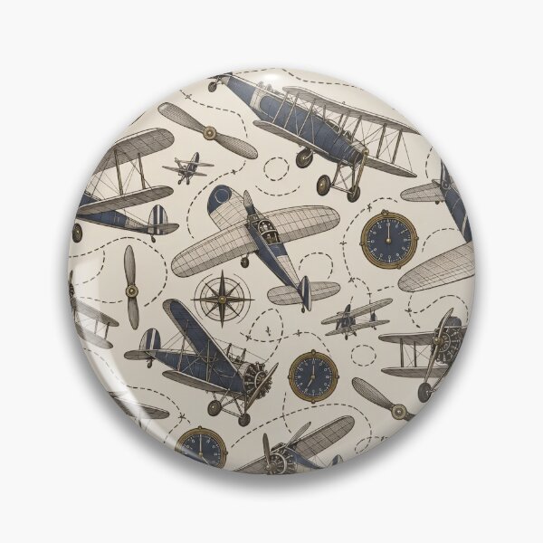 Item preview, Golden Age Aviation Repeat Biplanes Compasses and Dials | Vintage Flight Print designed and sold by StickyGuys.