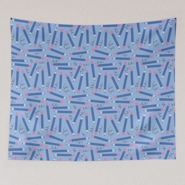 Item preview, Back to School Doodles – Playful Pencil & Scribble Pattern | Blue designed and sold by Frohyou.