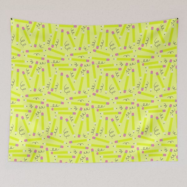 Item preview, Back to School Doodles – Playful Pencil & Scribble Pattern | Chartreuse designed and sold by Frohyou.