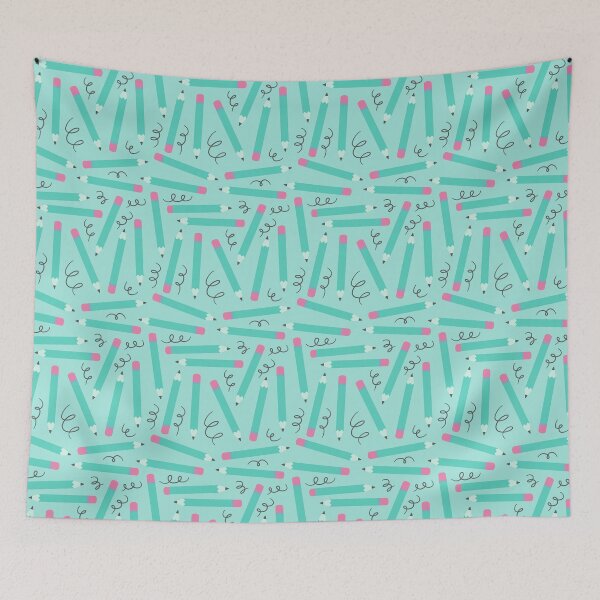 Item preview, Back to School Doodles – Playful Pencil & Scribble Pattern | Teal designed and sold by Frohyou.