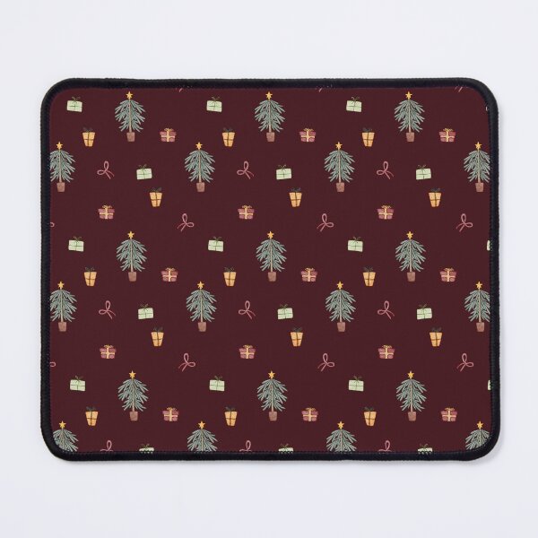 Item preview, Cute Watercolor Christmas Trees and Gifts Burgundy Pattern designed and sold by svitlaarty.