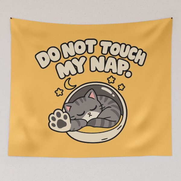 Item preview, Do Not Touch My Nap - Cute Sleeping Cat Space Astronaut designed and sold by MewMade.