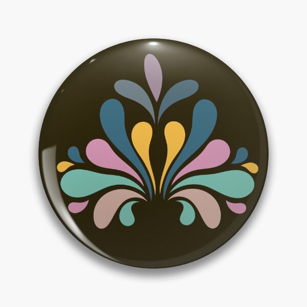 Item preview, ​Retro Colorful Mid Century Teardrop Motif Dark Olive Green Pattern designed and sold by ​Jyoti Digital Artist.