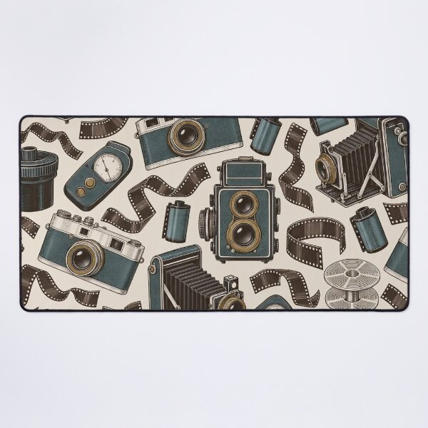 Item preview, Vintage Camera Repeat Twin Lens Reflex Bellows and Film Strips | Photography Print designed and sold by StickyGuys.