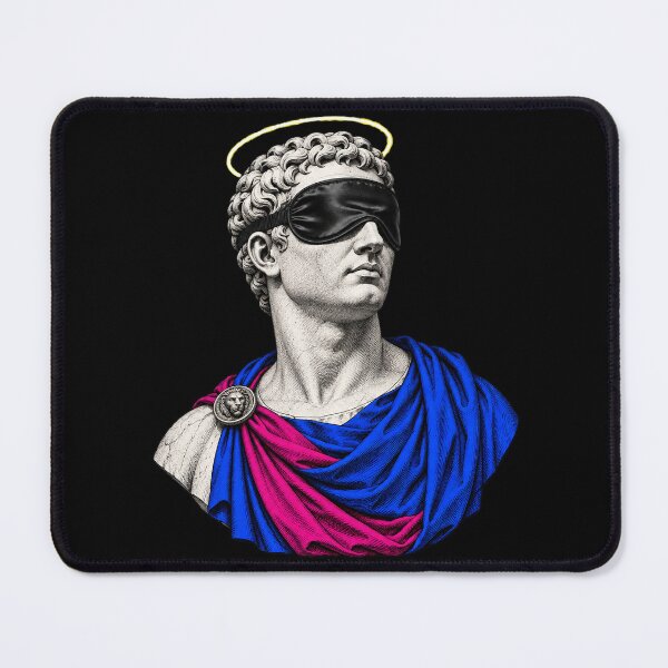 Item preview, Sleep Mode Saint - Classical Statue with Sleep Mask and Neon Halo designed and sold by Motel Mirage.