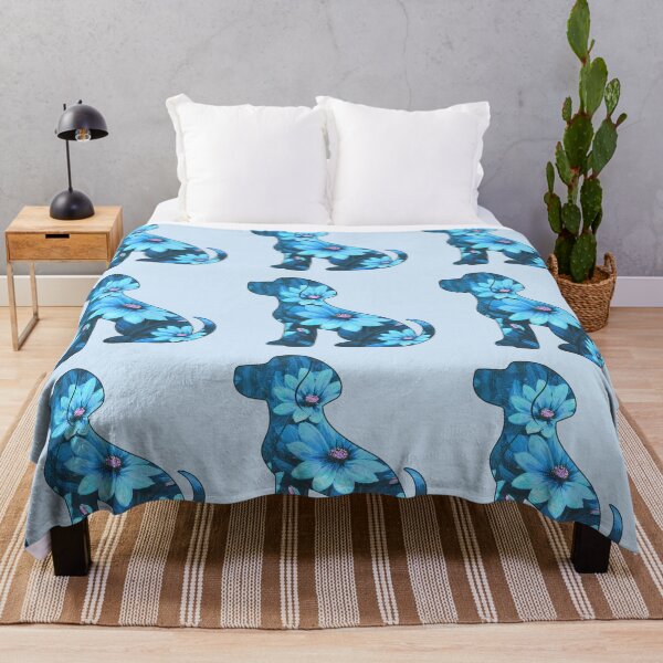 Item preview, Azul vintage floral puppy designed and sold by Doodles Down South.