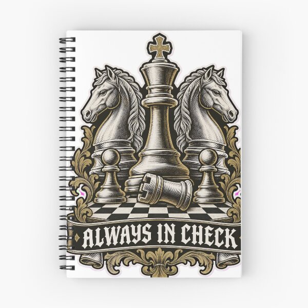 Item preview, Always In Check Chess King and Knights Crest | Chess Player Engraved Design designed and sold by StickyGuys.
