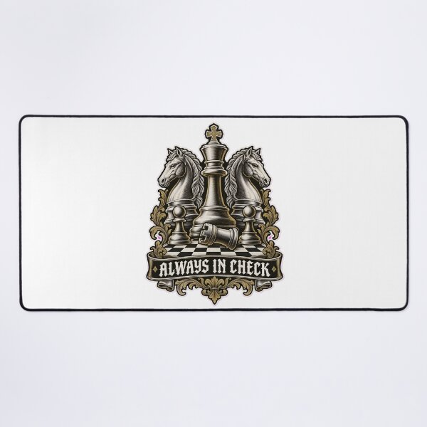Item preview, Always In Check Chess King and Knights Crest | Chess Player Engraved Design designed and sold by StickyGuys.