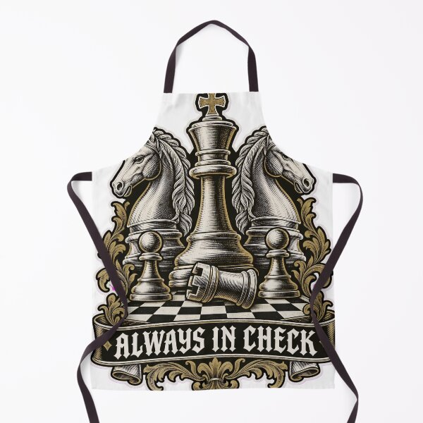 Item preview, Always In Check Chess King and Knights Crest | Chess Player Engraved Design designed and sold by StickyGuys.