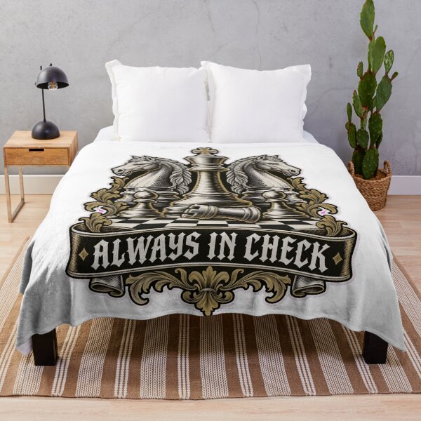 Item preview, Always In Check Chess King and Knights Crest | Chess Player Engraved Design designed and sold by StickyGuys.