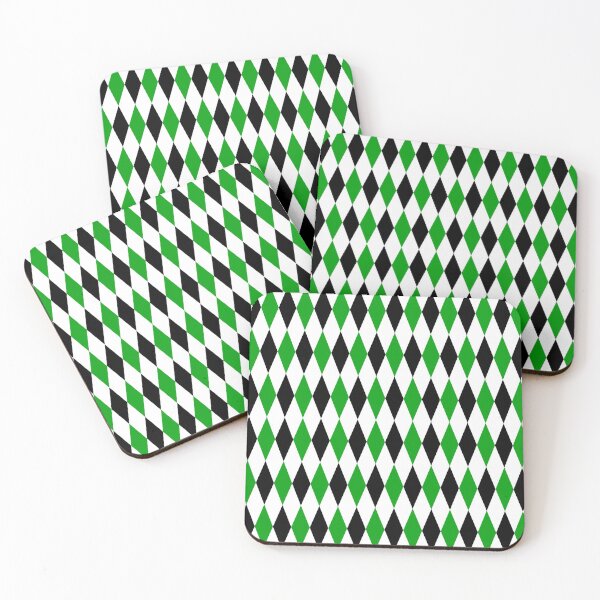 Item preview, Green Black White Harlequin Diamonds Pattern - Light  designed and sold by PatternTitan.