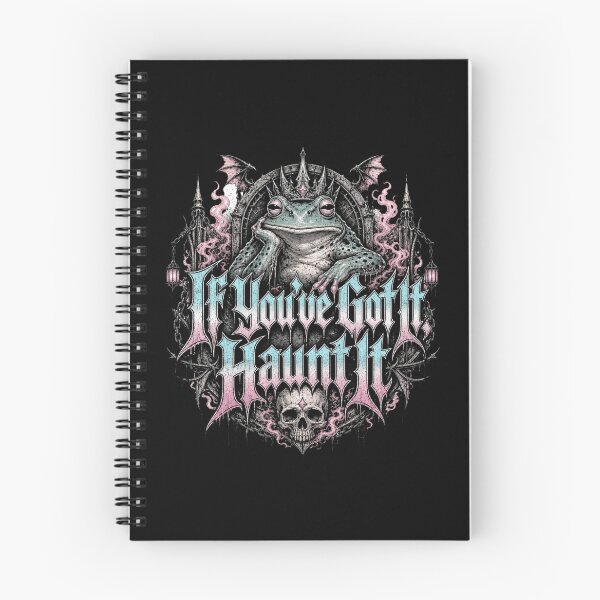 Item preview, If Youve Got It Haunt It Gothic Frog T-Shirt | Dark Metal Crowned Toad Skull Spooky Halloween Gift designed and sold by illeN-Art-World.