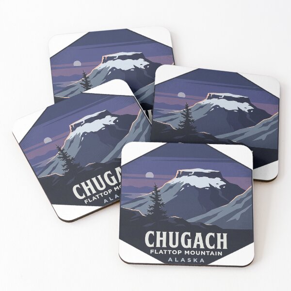 Item preview, Flattop Mountain Chugach State Park Alaska Dusk Badge Sticker designed and sold by DetourDgn.
