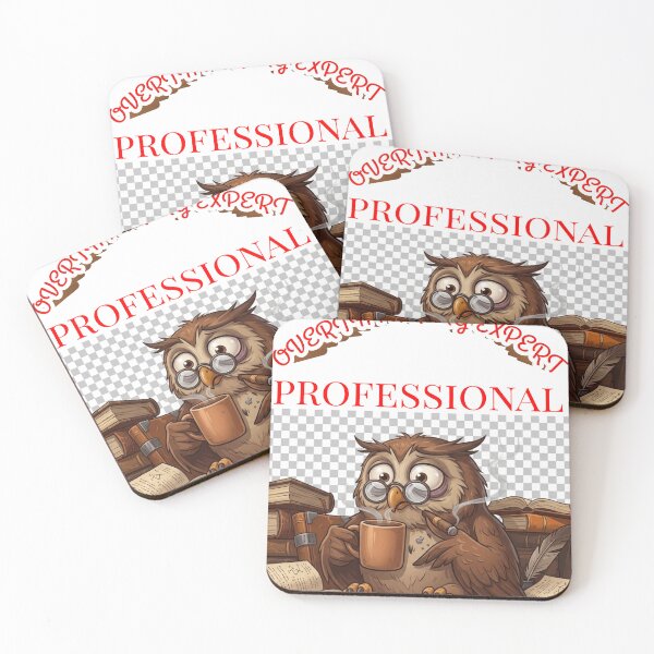 Item preview, Overthinking Expert - Tired Owl Student & Worker Humor designed and sold by hepopatterns.