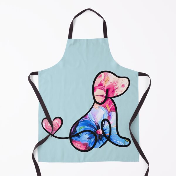 Item preview, Azul & pink floral puppy and heart designed and sold by Doodles Down South.